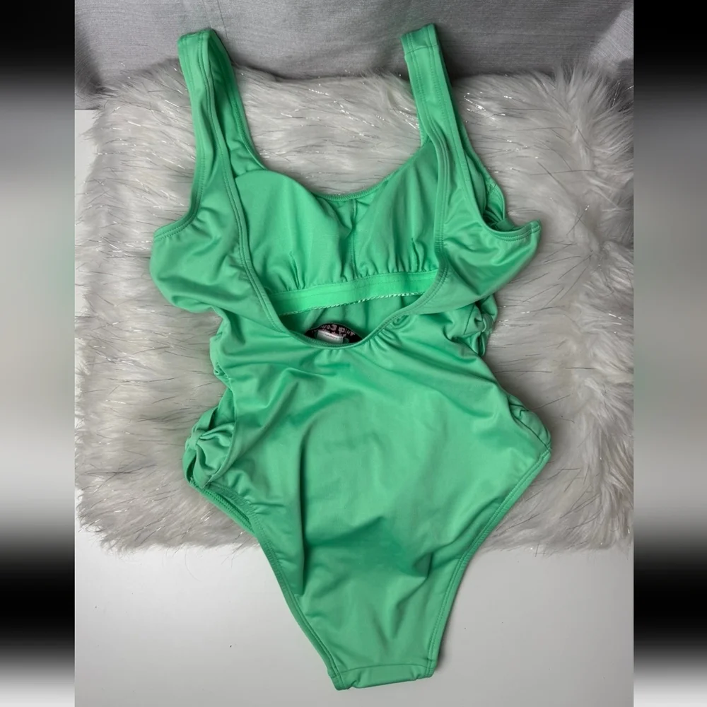 JUICY COUTURE mint Green Side Bows One Piece Bathing Suit - Picture 4 of 8